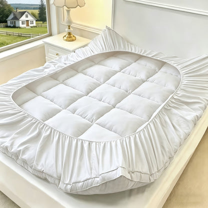 Quilted Pillow Top Mattress Topper Cooling Mattress Pad Cover Fitted Deep Pocket 8 to 21 Inch Stretches for Twin Full Queen King California King in White Gray Black Navy