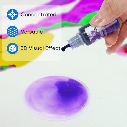 Alcohol Ink Set 24 Colors 10ml – High-Concentration Resin Dye for Epoxy Resin Art, Tumblers, Coasters, Fluid Painting & Crafts, Fast-Drying Acid-Free Pigment