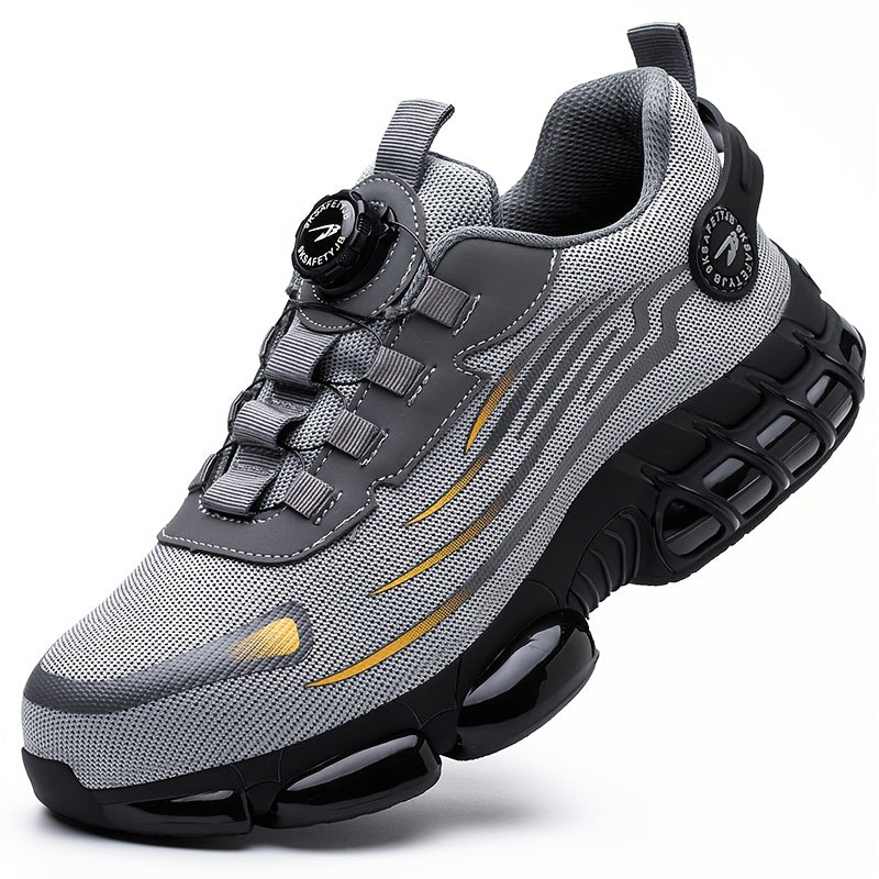 Steel Toe Work Shoes for Men Slip Resistant Safety Boots Breathable Composite Toe Sneakers Abrasion Resistant Construction Work Boots Black Dark Gray US 6-11