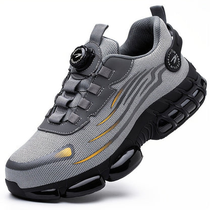 Steel Toe Work Shoes for Men Slip Resistant Safety Boots Breathable Composite Toe Sneakers Abrasion Resistant Construction Work Boots Black Dark Gray US 6-11