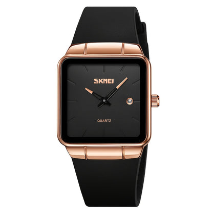 SKMEI Women's Square Quartz Watch Slim Minimalist Elegant Alloy Case Ladies Fashion Wristwatch Daily Wear Gift for Her Gold Black Rose Gold