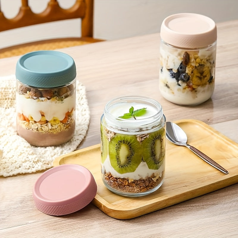 6-Pack 16oz Glass Mason Jars with Airtight Lids – Wide Mouth Overnight Oats Containers, Meal Prep Food Storage Jars for Yogurt, Salad, Snacks, Spice, Sugar – BPA-Free Kitchen Organizer Set