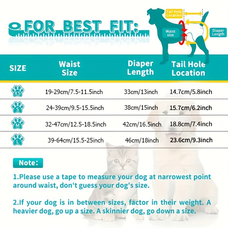 Washable Female Dog Diapers 3 Pack Reusable Highly Absorbent – Dog Period Panties for Female Dogs in Heat Incontinence & Puppy Training XS to L