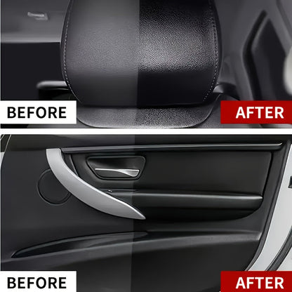Car Plastic & Rubber Repair Cream All-in-One Trim Restorer Scratch Remover Tire Shine Wax, Anti-Cracking Anti-Aging Formula for Interior Exterior Car Detailing, Includes Sponge