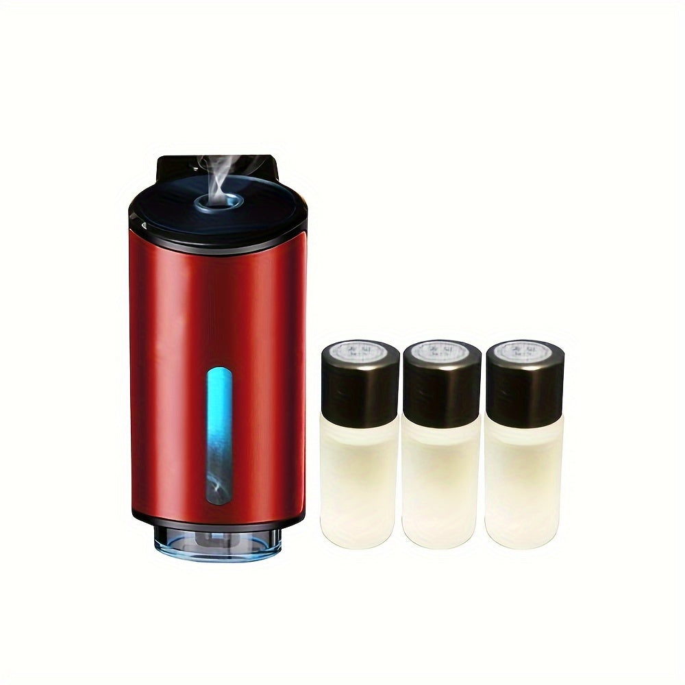 Car Essential Oil Diffuser Aromatherapy Air Freshener 3 Adjustable Mist Modes Smart Humidifier for Vehicle Dashboard – Fragrance Scent Diffuser Gift Red Grey