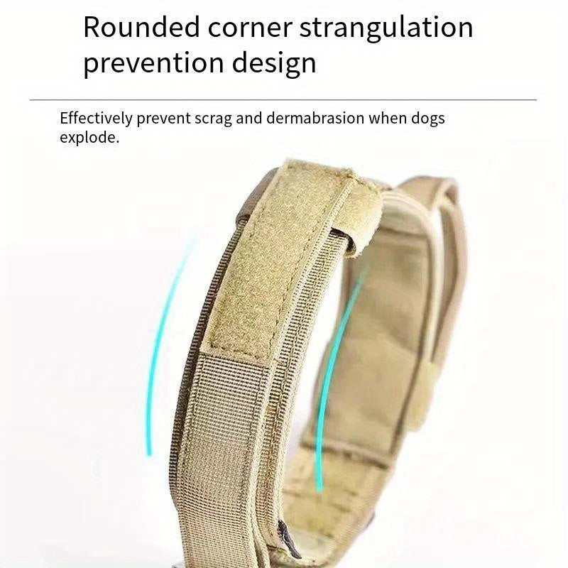 Heavy Duty Tactical Dog Collar with Handle & Quick-Release Metal Buckle – 1.8" Wide Nylon Collar for Medium & Large Dogs, Ideal for Training, Agility, Outdoor & Search & Rescue