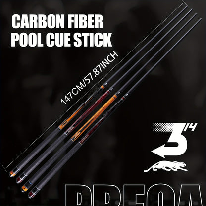 PREDAIDR SP Series Carbon Fiber Pool Cue 58" – Professional Low Deflection Billiard Cue Stick 12.5mm Tip Leather Grip 3/8x8 Pin Joint 19-20oz