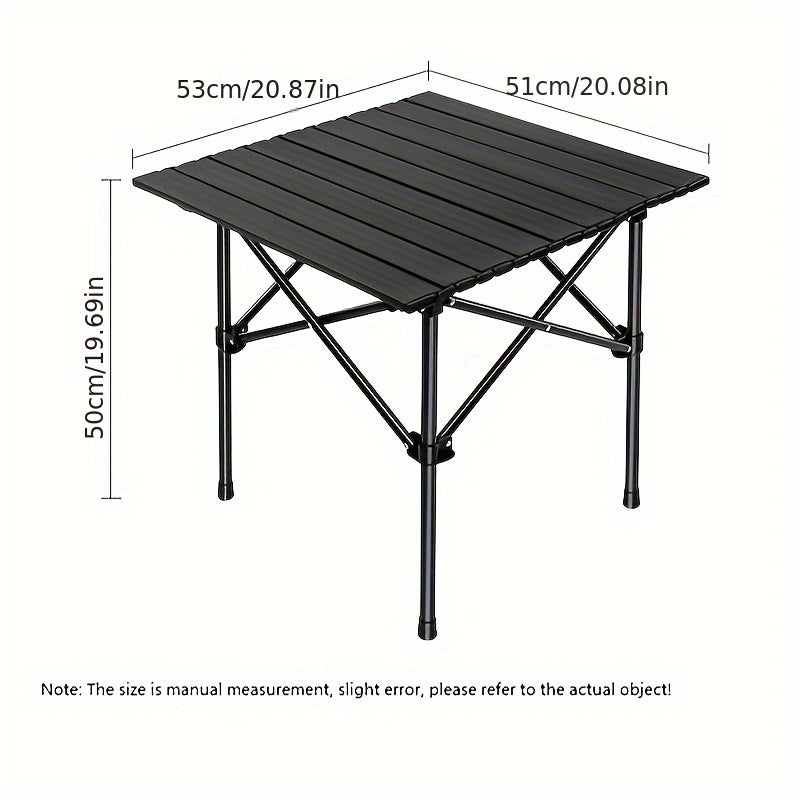 Large Portable Folding Table with Storage Bag - Outdoor Camping Picnic BBQ Garden Table Lightweight Easy Setup for Car Travel Self-Driving Tours