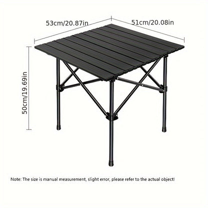 Large Portable Folding Table with Storage Bag - Outdoor Camping Picnic BBQ Garden Table Lightweight Easy Setup for Car Travel Self-Driving Tours