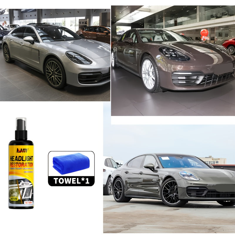 Headlight Restoration Kit – Removes Yellowing & Oxidation, Restores Clarity to Foggy Headlights, Long-Lasting UV Protection, Easy DIY Cleaner & Restorer for Cars, Trucks, SUVs & Motorcycles