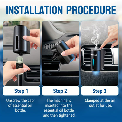 Car Essential Oil Diffuser Aromatherapy Air Freshener 3 Adjustable Mist Modes Smart Humidifier for Vehicle Dashboard – Fragrance Scent Diffuser Gift Red Grey