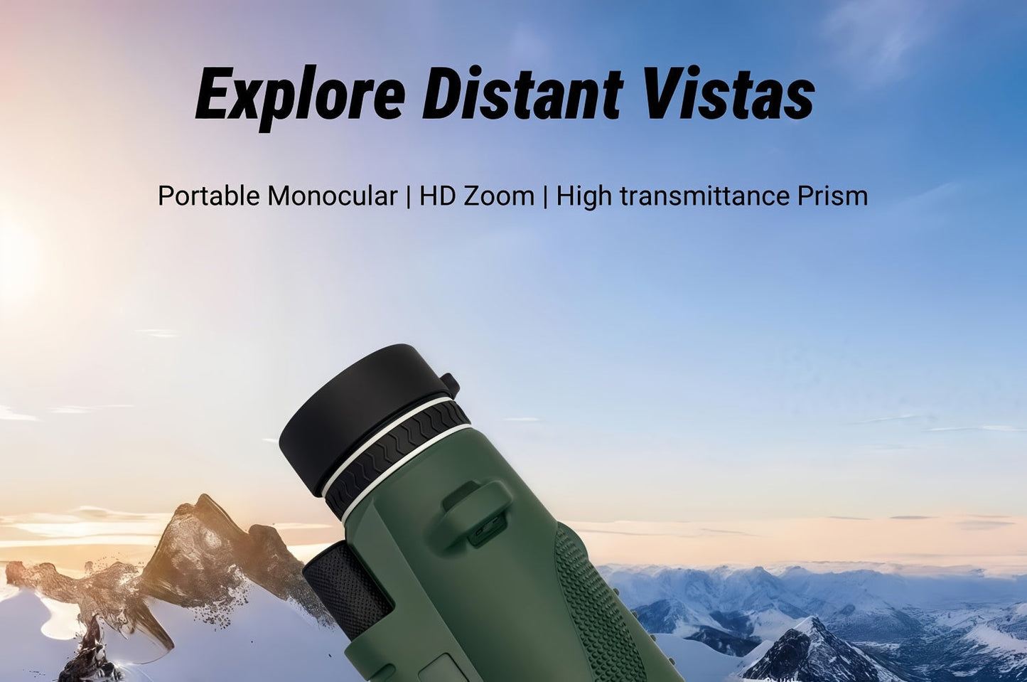 10x42 HD Monocular Telescope with Phone Adapter & Tripod – FMC Lens Compact Scope for Bird Watching, Wildlife, Hiking, Camping, Concerts & Sports – Black & Green, Christmas Gift