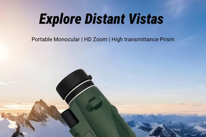 10x42 HD Monocular Telescope with Phone Adapter & Tripod – FMC Lens Compact Scope for Bird Watching, Wildlife, Hiking, Camping, Concerts & Sports – Black & Green, Christmas Gift