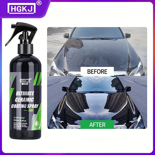 Ceramic Car Coating Spray – High-Gloss Paint Protection & Coating Renewal Agent, Fast-Acting Multi-Functional Ceramic Shield Spray for Car, Truck & SUV Paint, Glass & Trim