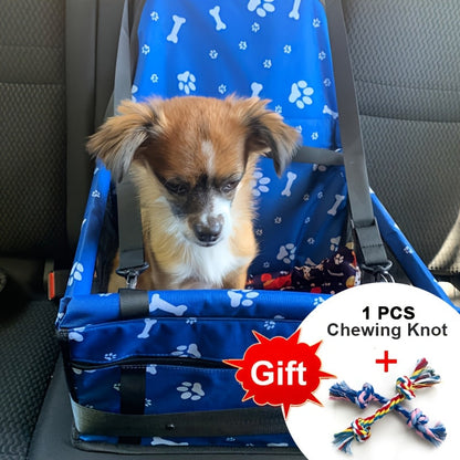 Dog Car Booster Seat & Travel Carrier for Small Dogs and Cats – Foldable Oxford Breathable Pet Carrier with Safety Leash, Adjustable Straps & Elevated Window View, Large 16x13x9.5 Inch