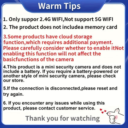 1080P Mini Wireless Security Camera – Night Vision, Motion Detection, Built-In AP Hotspot, No Internet Needed, Voice Recording, Cloud Storage, Easy Install for Home, Garage, Baby & Pet Monitoring