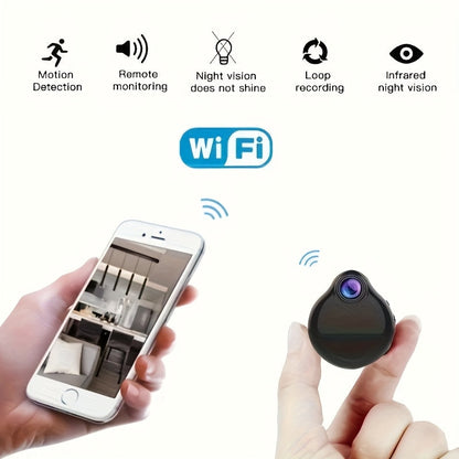 WiFi Mini Body Camera Wearable Micro Cam Motion Detection Video Voice Recording Home Security Nanny Cam – Built-in Battery Wireless Remote Monitoring via Smartphone