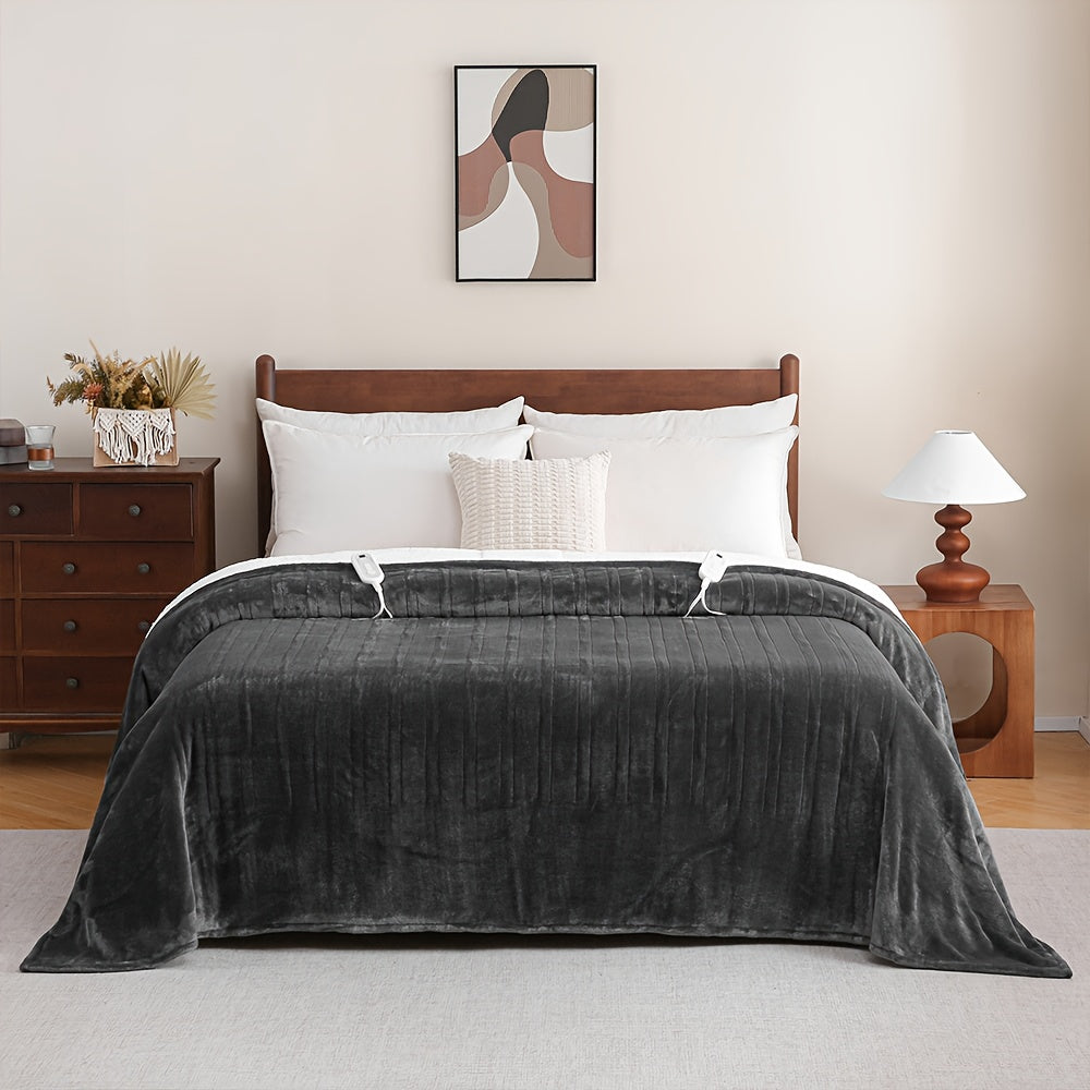 Electric Heated Blanket Flannel Extra Large with 8 Temperature Levels 10-Hour Auto-Off PTC+NTC Overheat Protection Machine Washable – Throw Twin Full Queen King Sizes