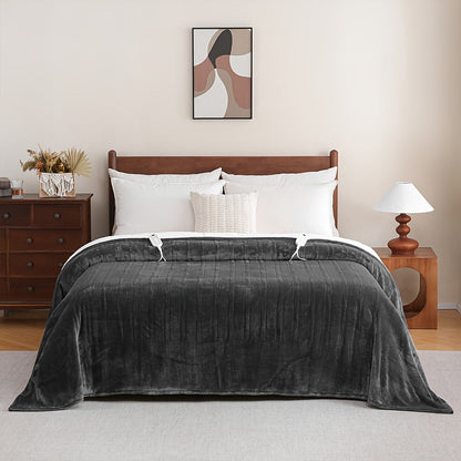 Electric Heated Blanket Flannel Extra Large with 8 Temperature Levels 10-Hour Auto-Off PTC+NTC Overheat Protection Machine Washable – Throw Twin Full Queen King Sizes