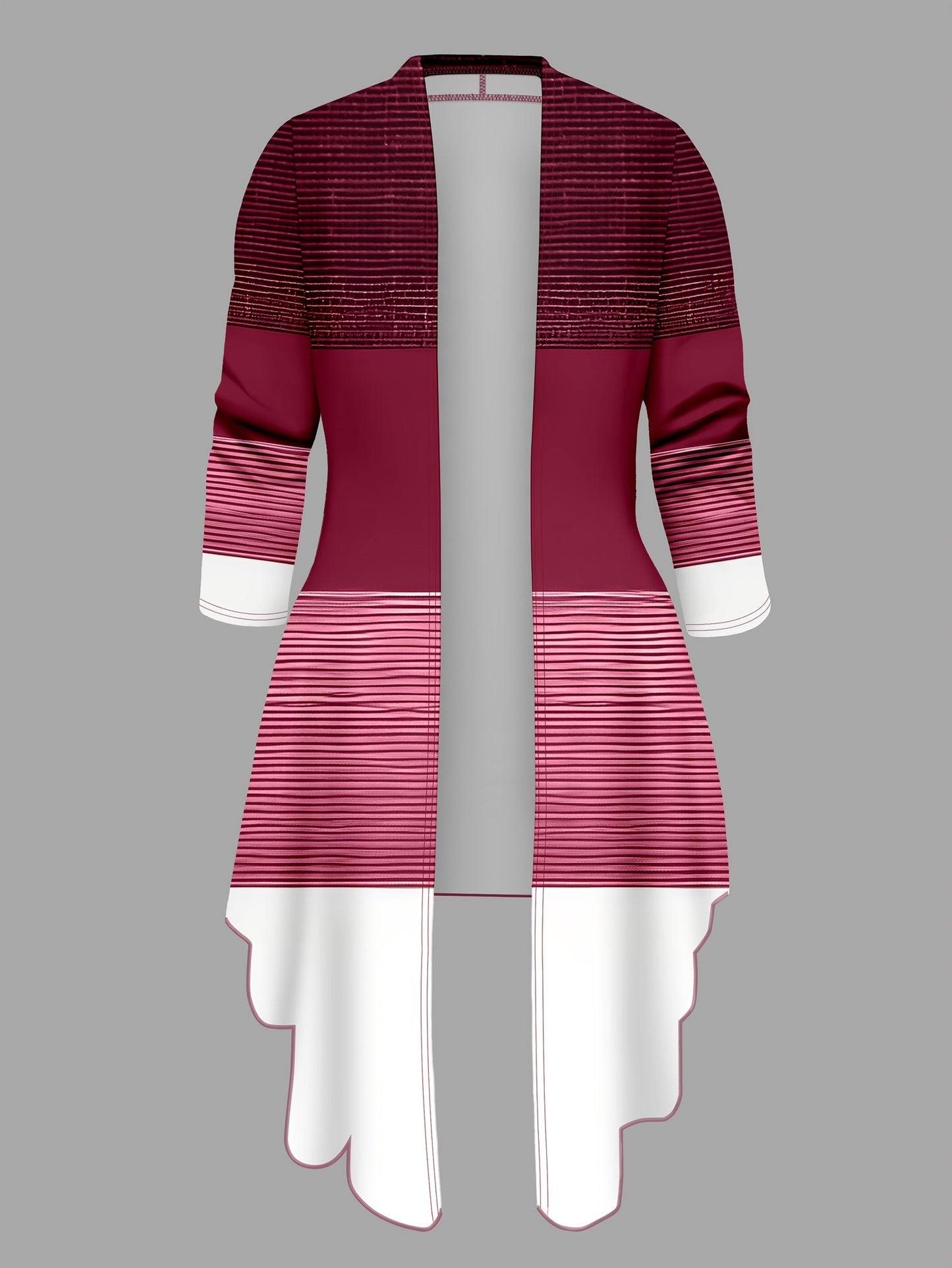 Women's 3-Piece Suit Set – Printed Cardigan Jacket with Solid Slacks & Vest, Elegant Everyday Office Outfit, Blue Navy / Deep Red / Green, Sizes S-XXL
