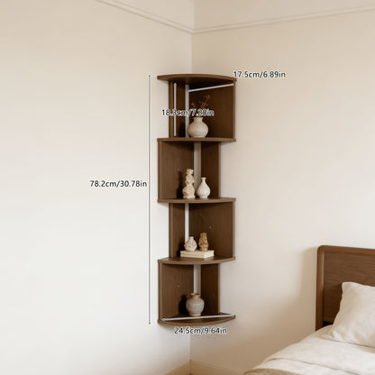 5-Tier Corner Wall Shelf Organizer – Floating Tiered Bookshelf & Storage Shelf for Living Room, Bedroom & Kitchen, Space-Saving Corner Divider, 5 Style Options