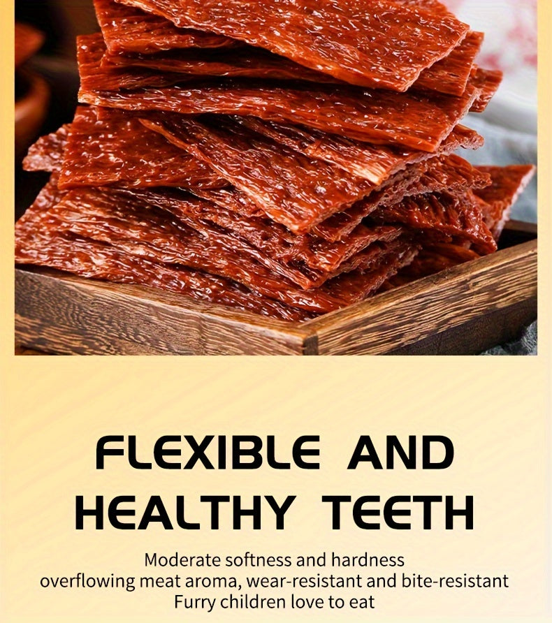 Dried Beef Tendon Dog Chews Natural High-Protein Jerky Treats & Chew Sticks for Training Rewards, All Breeds, 250g / 500g 2-Pack Options