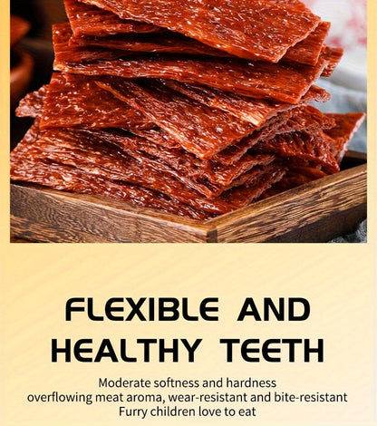 Dried Beef Tendon Dog Chews Natural High-Protein Jerky Treats & Chew Sticks for Training Rewards, All Breeds, 250g / 500g 2-Pack Options
