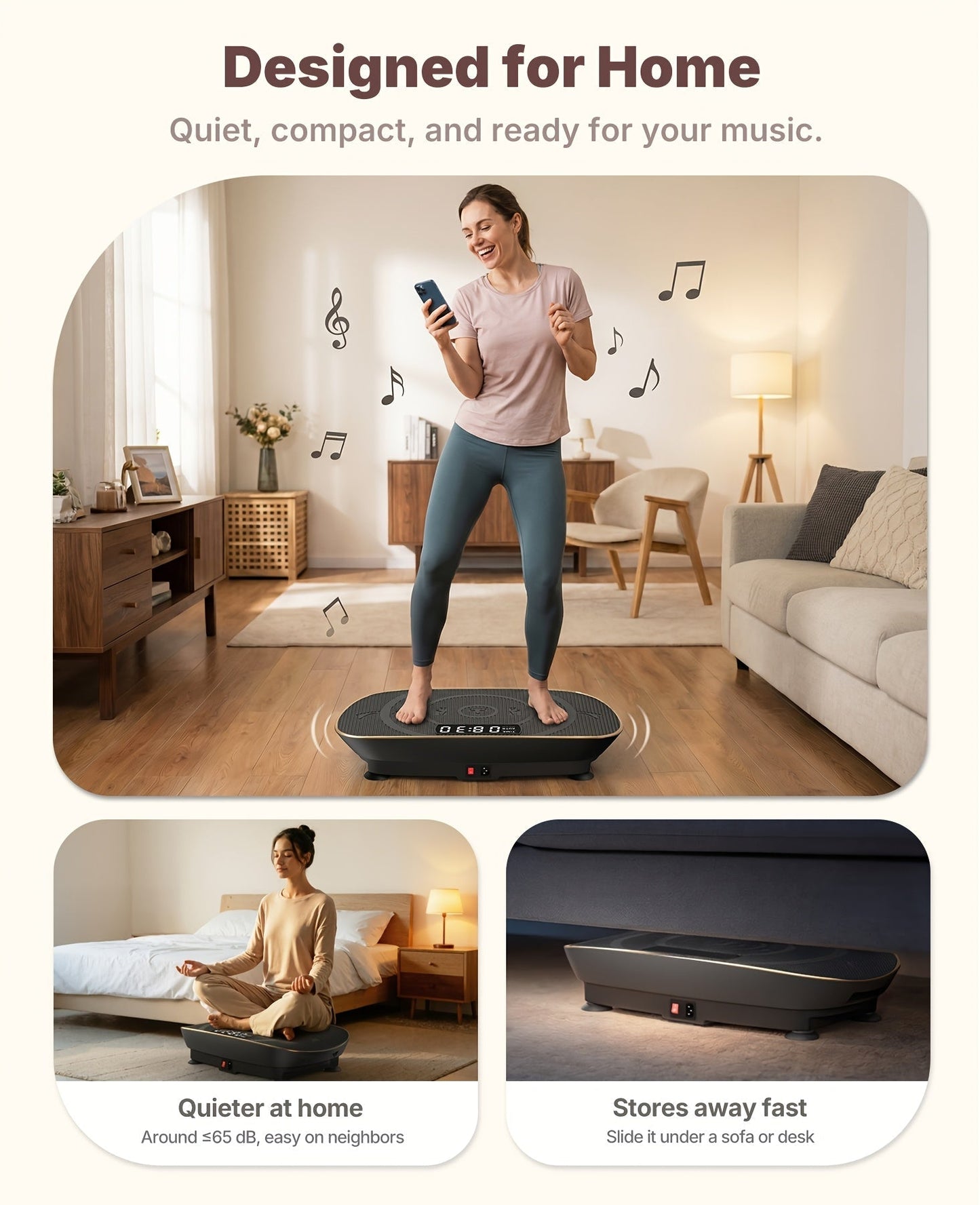 MERACH CV30 Pro Vibration Plate Exercise Machine Auto-Sensing Full Body Workout Platform with Bluetooth Speaker, Resistance Bands, 10 Speed Levels, LED Display, 330-440 lbs Capacity – Home Gym Fitness