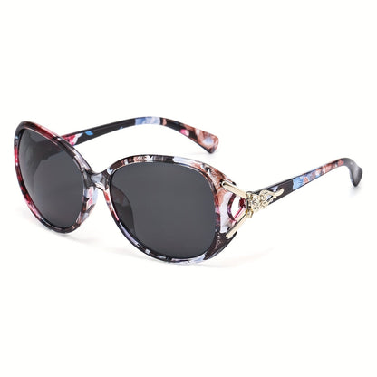 Costume Glasses 6 Pairs for Women - Oversized Blackout Fashion Eyeglasses with Floral & Leopard Pattern, Anti-Glare Lenses, Fun Costume Props for Halloween Christmas Party & Photo Booth