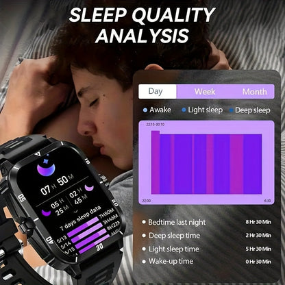 Smartwatch for Men & Women – Full Touch Fitness Tracker, Wireless Calling, 100+ Sports Modes, Watch Faces, App Connectivity, Remote Camera, Music Playback, Weather Forecast, Alarm Clock, LED Light