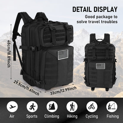 50L High Capacity Tactical Backpack Unisex – MOLLE Military Bag for Camping, Fishing, Hunting, Hiking & Travel – 13 Color Options Including Handbag & Storage Bag Variants