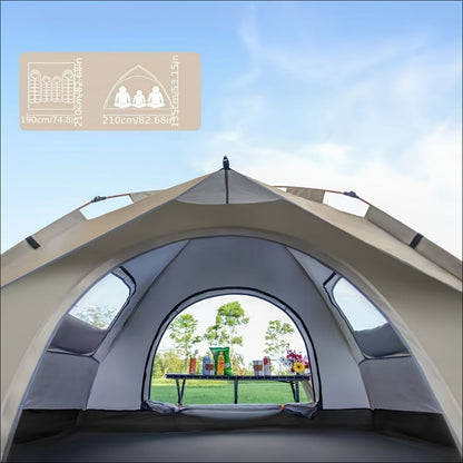 Automatic Instant Setup Camping Tent 1-4 Person All-Season Windproof Lightweight Tent with Dual Doors & Mesh Windows for Camping Hiking Travel – Durable Portable Outdoor Shelter