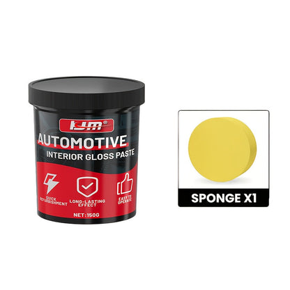 KJM Automotive Plastic Restorer & Whitening Cream 150g with Sponge – All-in-One Dashboard, Tire & Seat Restorer, Car Interior Polish, Upholstery Care, Long-Lasting Gloss & UV Protection