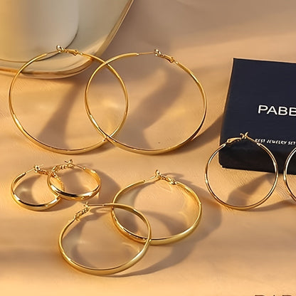S925 Sterling Silver Large Hoop Earrings Hypoallergenic Thin Oversized Big Hoops French Minimalist Style for Women Girls Daily Vacation Jewelry