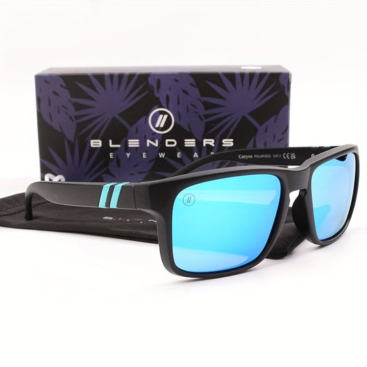 Men's Polarized Vintage Square Sunglasses UV400 with Mirror Coating – Classic Fashion Driving Eyewear in 8 Colors, Blue, Black, Green, Red, Purple, Silver & More