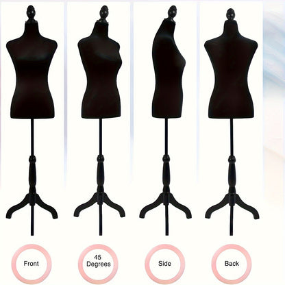 Dress Form Mannequin Torso with Tripod Stand, Adjustable Height 50-63 Inch, Portable Female Body Form for Sewing, Clothing Display, Fashion Design & Photography – 4 Colors Available