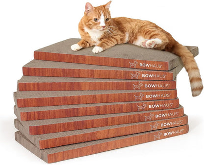 CAPHAUS Reversible Cat Scratcher Lounger – Large 5-Layer High-Density Cardboard Scratching Pad & Board, 16.9 x 8.5 Inch, Protects Furniture, Fits Multi-Cat Households & Large Paw Breeds