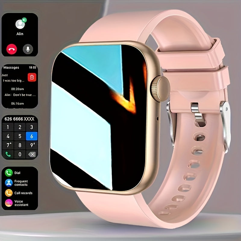 Smartwatch 2.01 Inch Touchscreen with HD Bluetooth Calling, Dual Strap, 100+ Sport Modes, Step & Calorie Tracker, Music & Notifications, Compatible with Android & iPhone - Unisex Fitness Smart Watch
