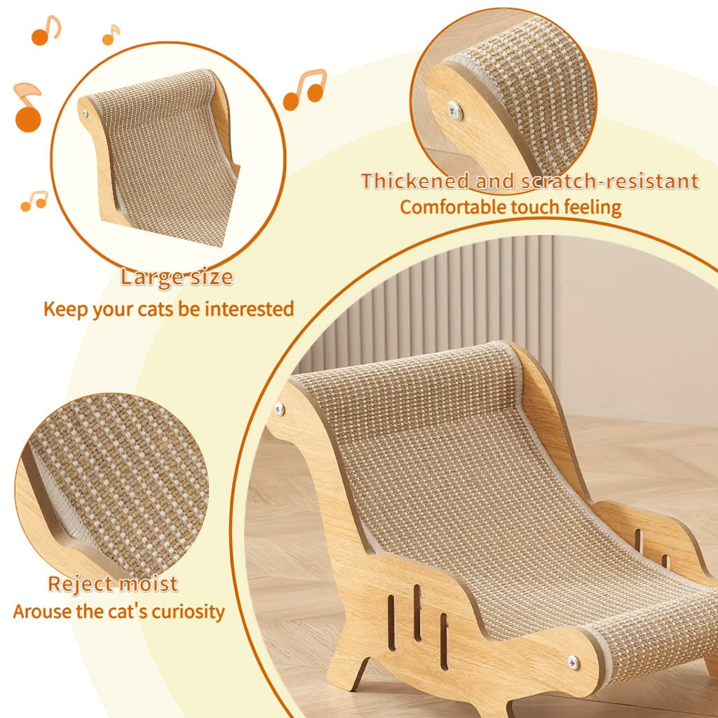 Large Sisal Cat Scratcher Lounge & Pad for Indoor Cats Durable Stable Cat Furniture – Upgraded Scratching Board & Combo Set with Leash & Collar