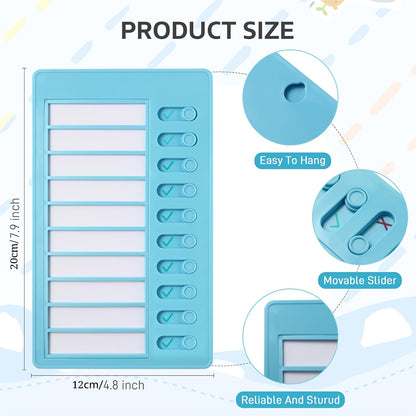 Chore Chart 4 Pack – Plastic Checklist Task Boards with 10 Detachable Cardstock To-Do Lists for Home Routine Planning, Kids Chores, Family Schedule & Daily Task Tracking