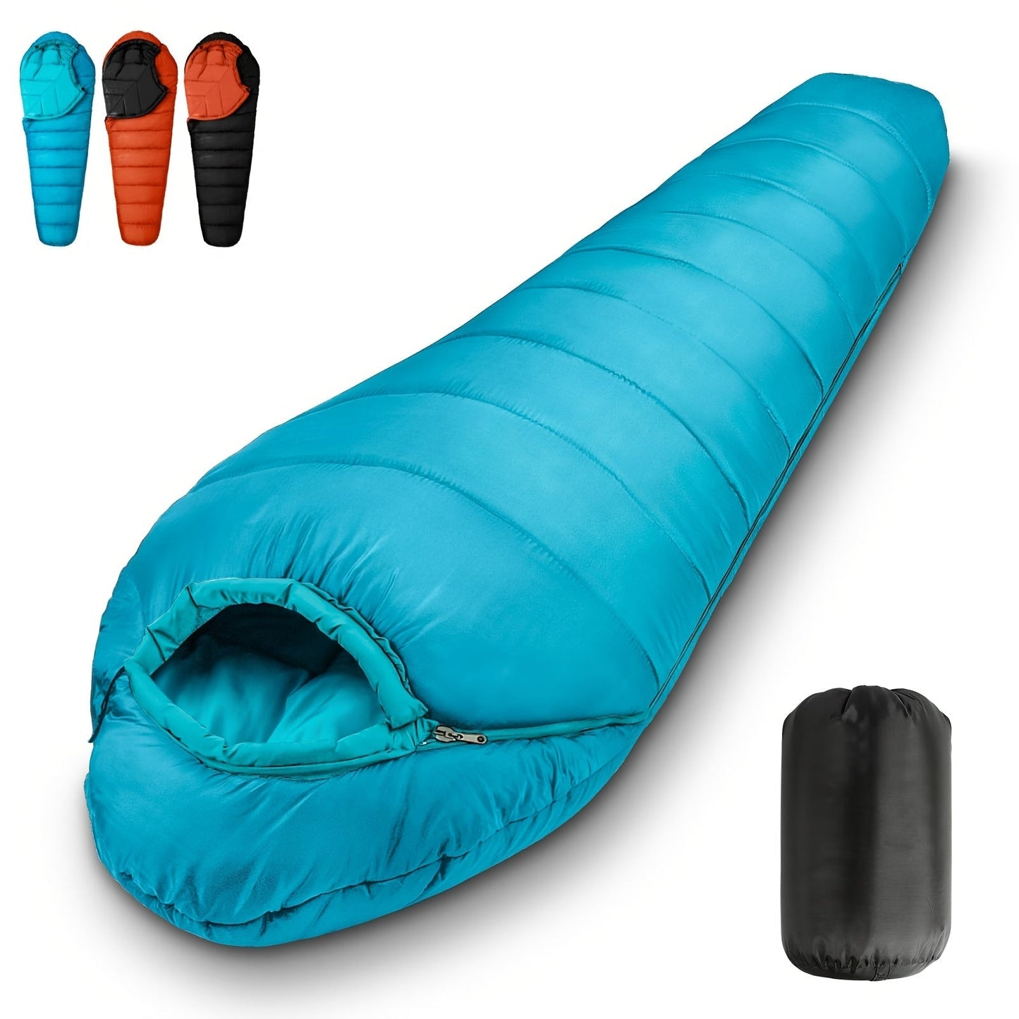 Mummy Sleeping Bag 15-45°F 3-4 Season Cold Weather Sleeping Bag for Adults – Warm Lightweight Washable Camping Sleeping Bag for Hiking, Backpacking, Traveling & Outdoor Activities