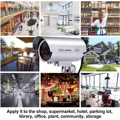 Dummy Security Camera Fake CCTV Surveillance System – Realistic Simulated LED Lights, Adjustable Mount & Warning Stickers, Indoor & Outdoor Home Security Decoy Camera – 2 or 4 Pack