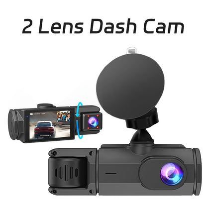 WiFi Dash Camera 2/3 Lens 170° Wide Angle Night Vision Loop Recording G-Sensor 2.0" IPS Screen with 32GB Memory Card - Front Rear Car Camera
