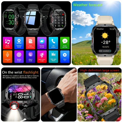Large Screen Smartwatch Compatible with iPhone Android Wireless Calling SMS Fitness Tracker Heart Rate Monitor Remote Camera Control USB Rechargeable for Men Women - Modern Design Travel Gift