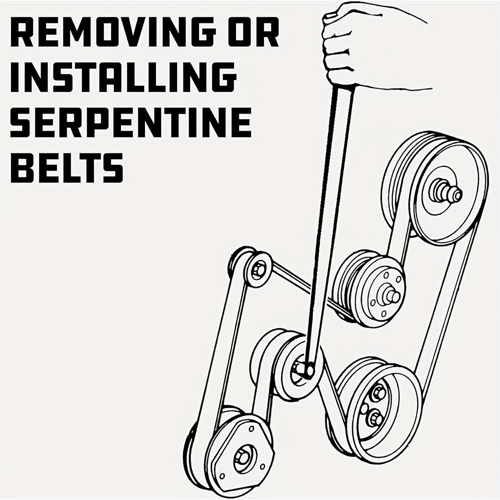 Serpentine Belt Tool Set 8/16 Piece - Universal 3/8 and 1/2 Drive Belt Tensioner Wrench, Idler Pulley Adjuster, Chrome Vanadium Steel, Professional Automotive Belt Removal and Installation Kit for Car Engine Repair