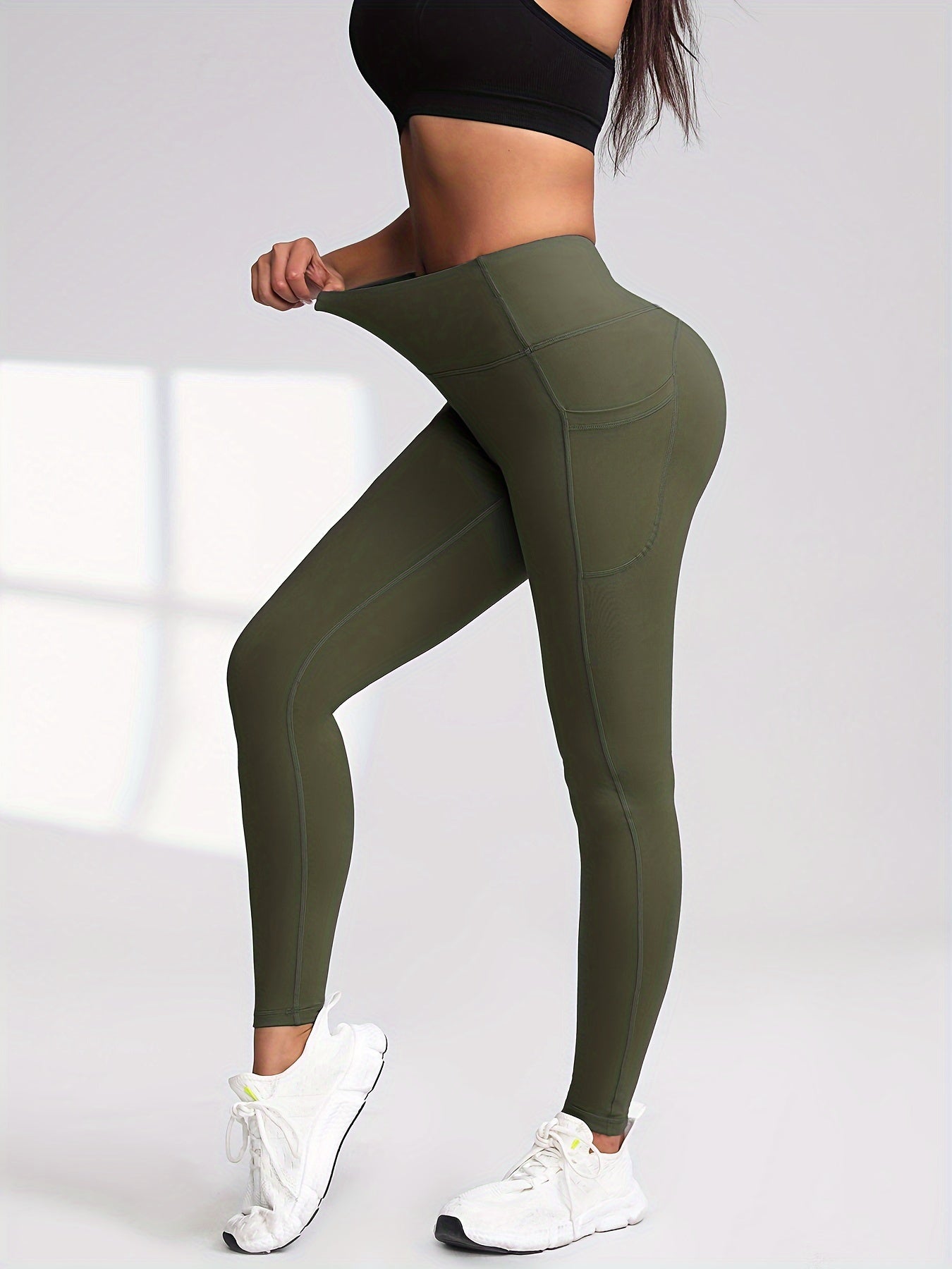 6 Pack Women's High Waist Leggings with Pockets Buttery Soft Tummy Control Yoga Pants Multicolor Sets S-XXL Activewear