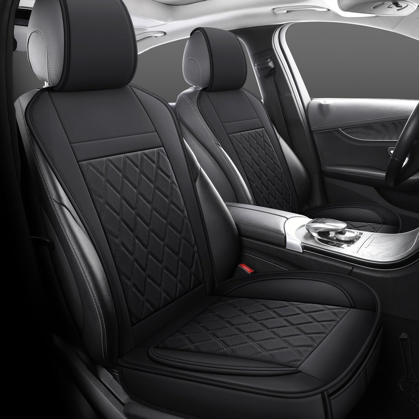 Universal Front Car Seat Covers 2-Pack Full Surround High-Back Bucket Seat Protector Anti-Slip Easy Install for Cars SUVs Trucks - Multiple Colors & Styles