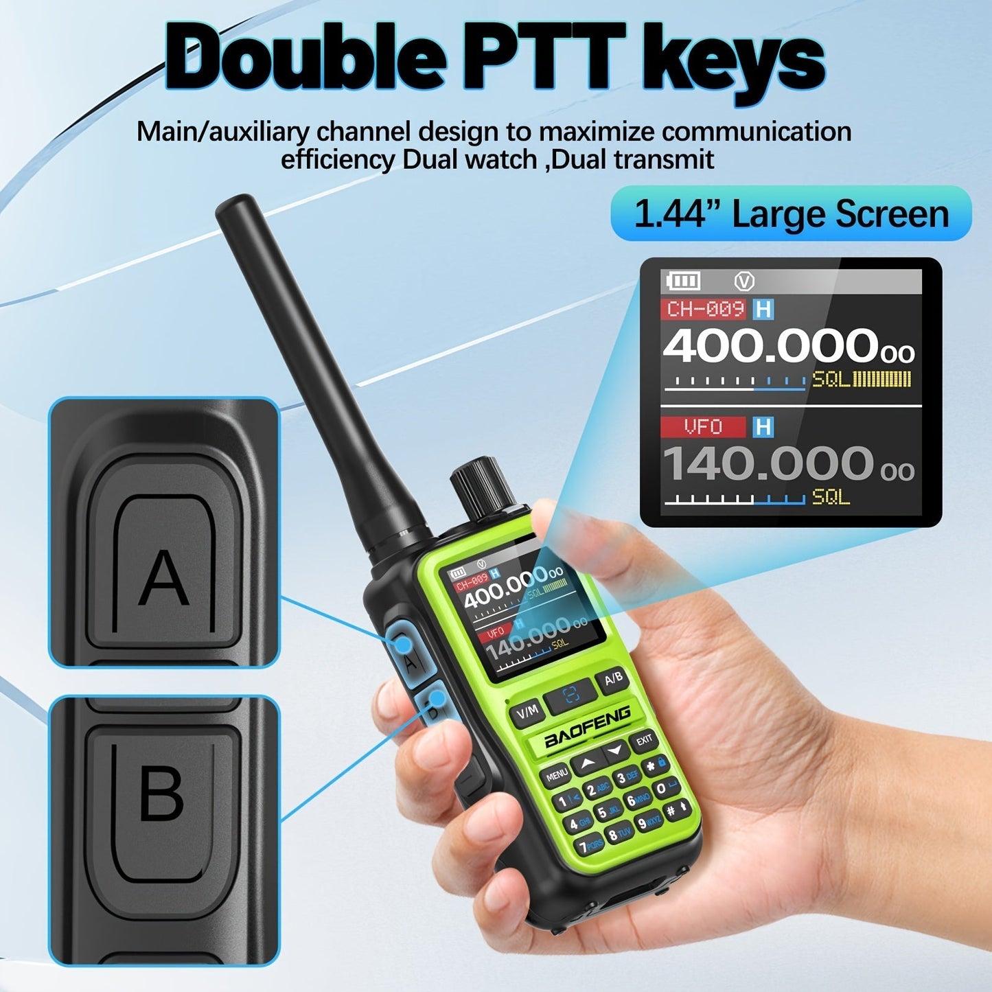 Baofeng UV-5RMini Ham Radio 2-Pack – Long Range Two-Way Radio, USB-C Rechargeable, 999CH, NOAA Weather Alert, Dual PTT, App Programming for Hunting, Camping, Fishing, Skiing & Survival