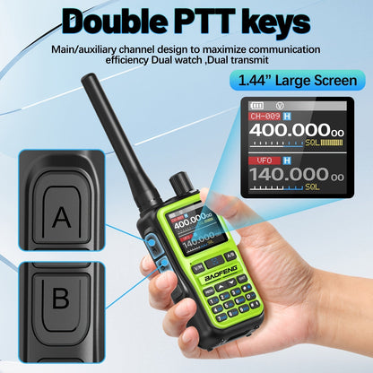 Baofeng UV-5RMini Ham Radio 2-Pack – Long Range Two-Way Radio, USB-C Rechargeable, 999CH, NOAA Weather Alert, Dual PTT, App Programming for Hunting, Camping, Fishing, Skiing & Survival