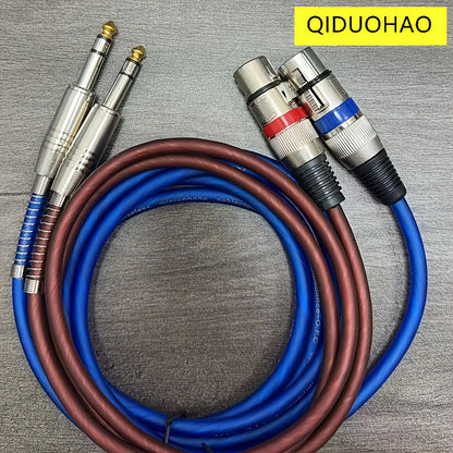 2-Pack 6.5mm TRS to XLR Female Balanced Audio Cable – Tinned Copper Core Mic Cord for Microphone Mixers, Recording Studios & Stage Lighting, Available in 3FT, 39-Inch & 78-Inch Lengths
